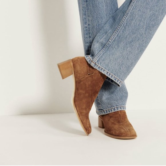 Reformation Louie Stretch Sock Bootie in Toasted Brown Suede - Picture 8 of 11
